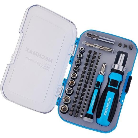 Ratcheting Screwdriver Bits&Socket Set 68 Piece, Magnetic Bits with Storage Case - Picture 2 of 7